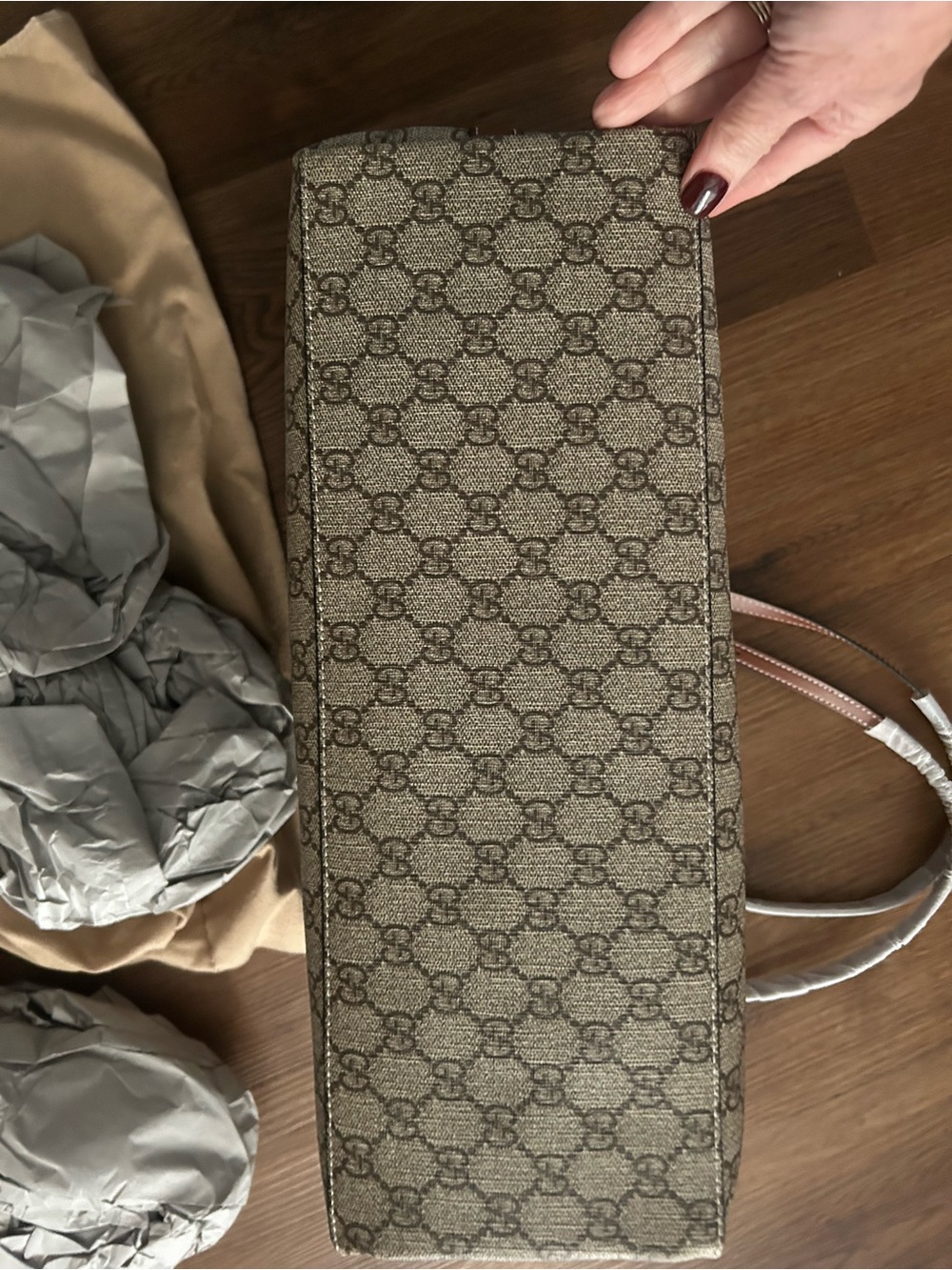 Designer-Inspired Monogram Tote Bag in Brown